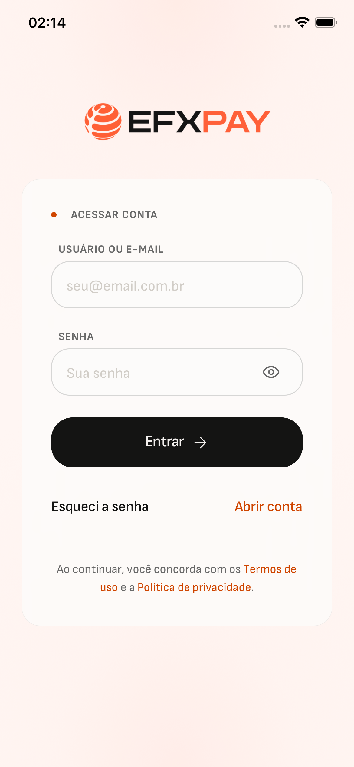 Tela 2 — Neon Bank