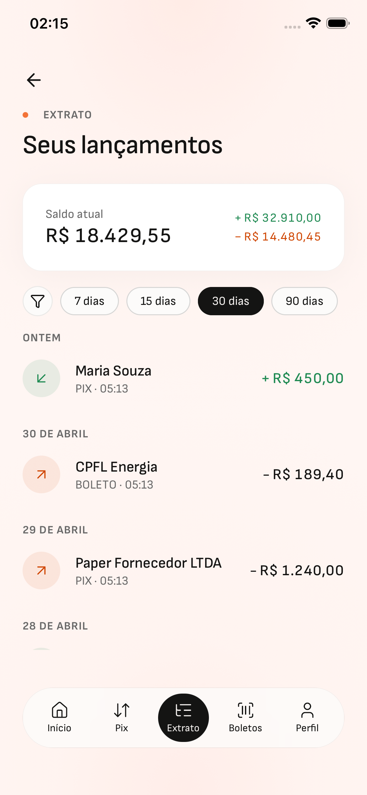 Tela 10 — Neon Bank